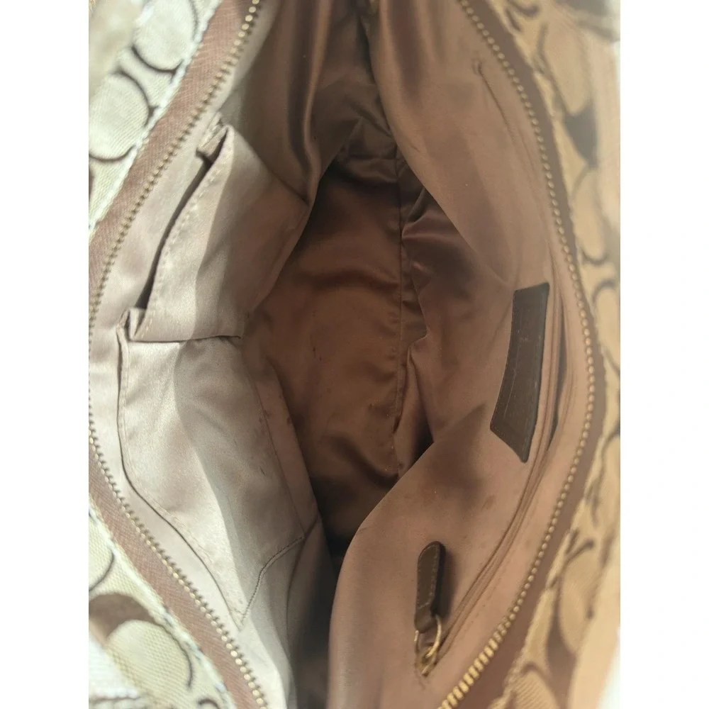 Coach Signature Vintage Y2K Carly Designer Khaki Patchwork Shoulder Bag Purse